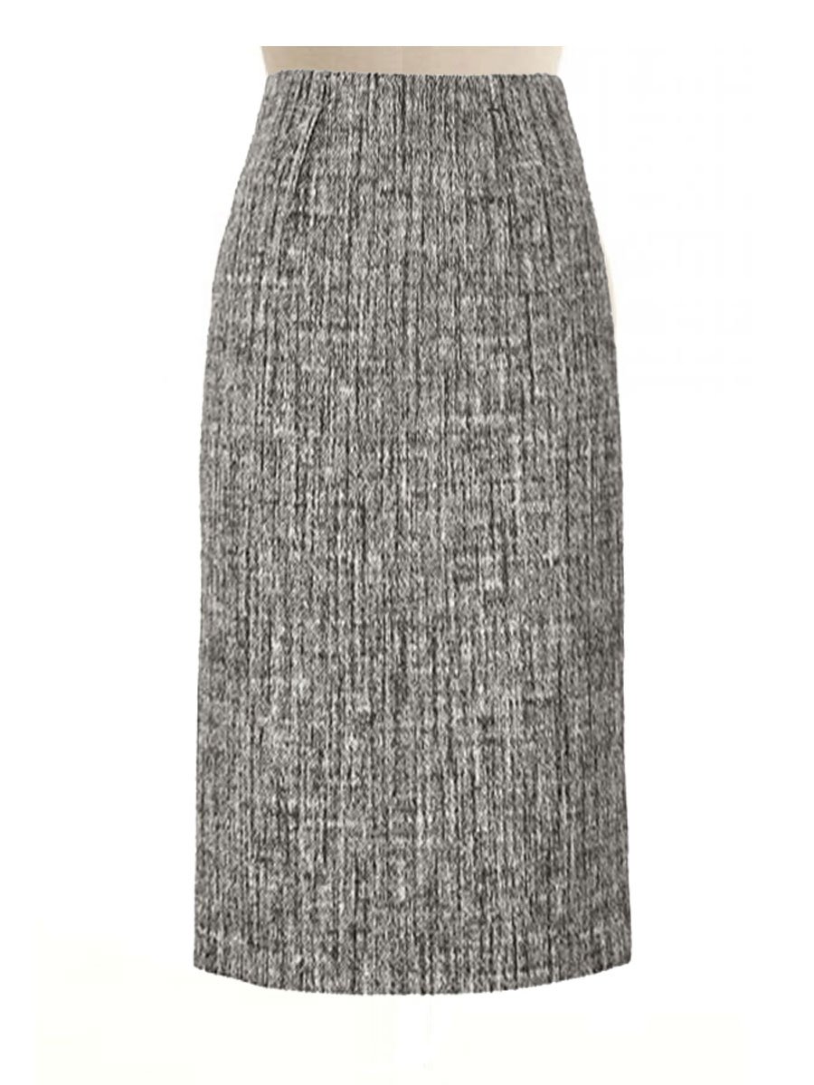 Grey Straight Skirt, Fully Lined, Custom Handmad made to Fit