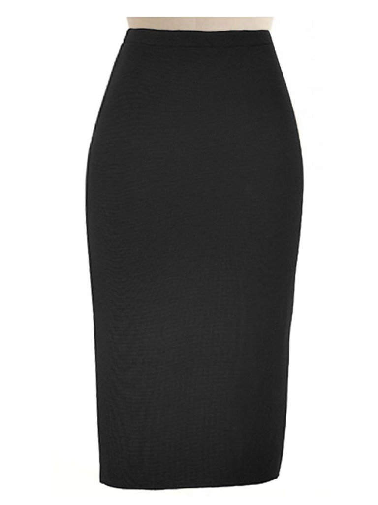 Wool Blend Black pencil Skirt, Custom Fit, Handmade, Fully Lined