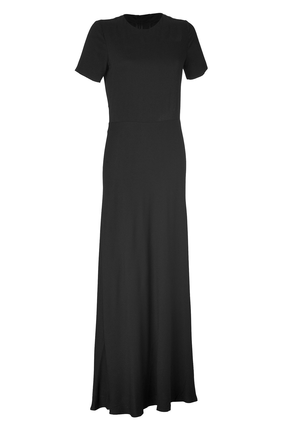black crepe maxi dress