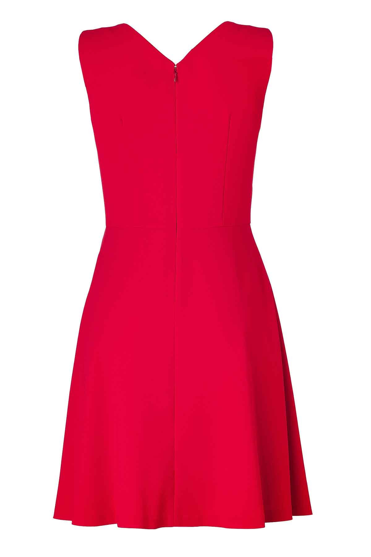 Bright Red V-Neck Linen Dress- Custom Fit- Handmade- Fully Lined ...