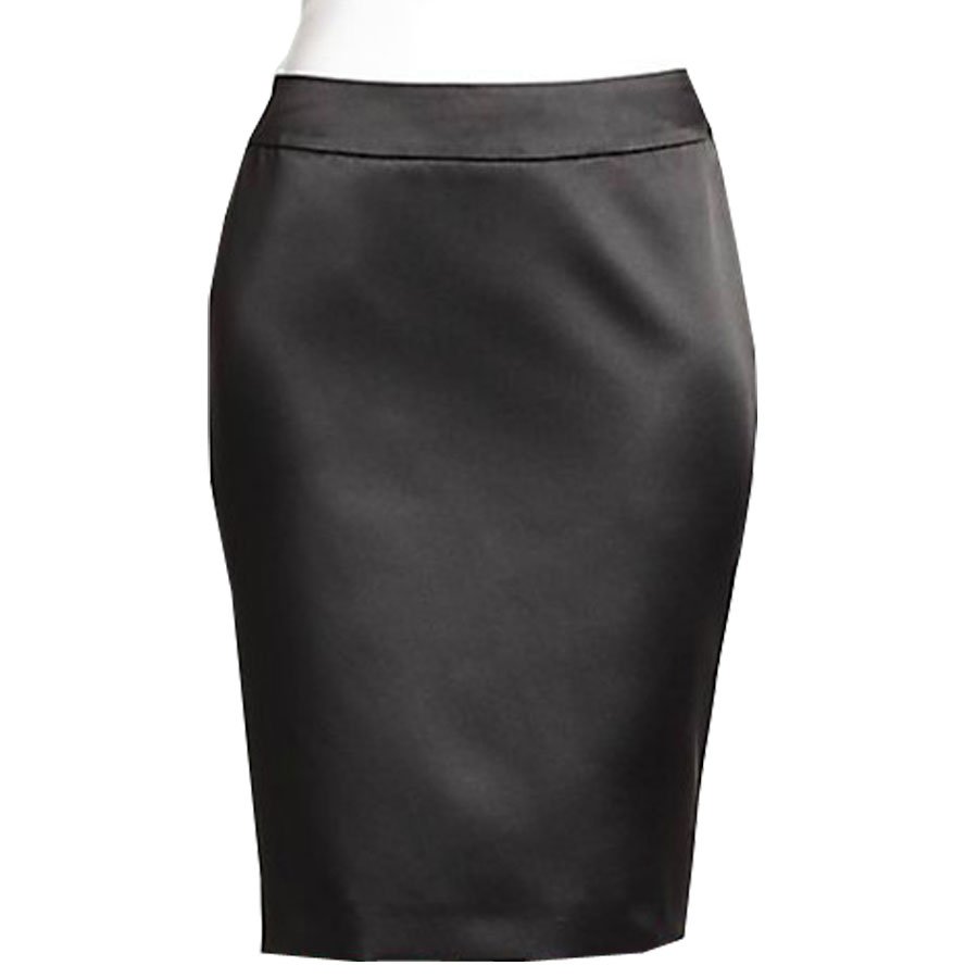 Plus Size Black Bridal satin pencil skirt | Elizabeth's Custom Skirts