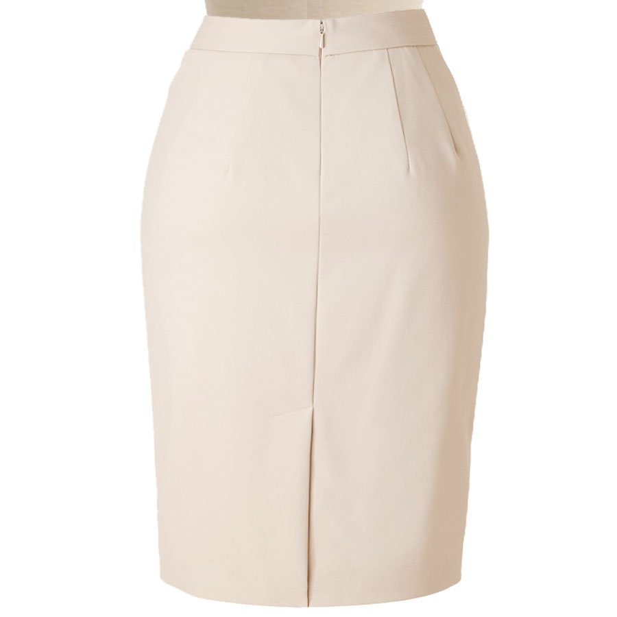Cream Pencil Skirt with Diagonal seam stitch Detailing ...