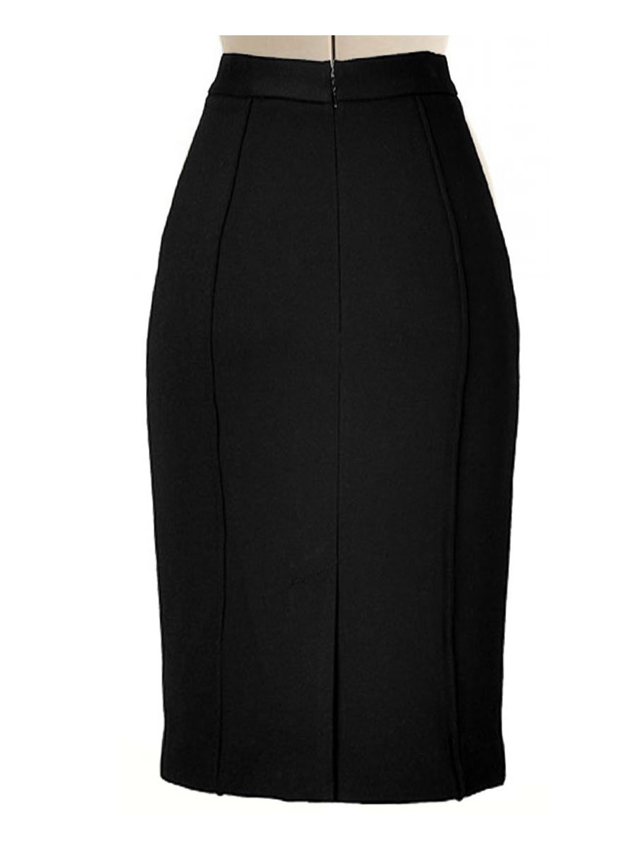 Wool Blend Black Pencil Skirt, Fully Lined, Custom Handmade to fit, Work  Wear