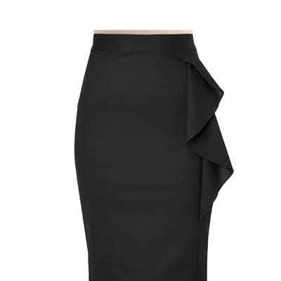 Black Pencil Skirt with Side Flair | Elizabeth's Custom Skirts