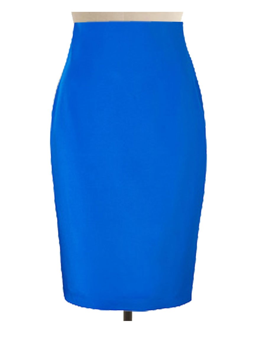 Custom Made Sky Blue Pencil Skirt, Custom Handmade, Fully Lined, Wide ...