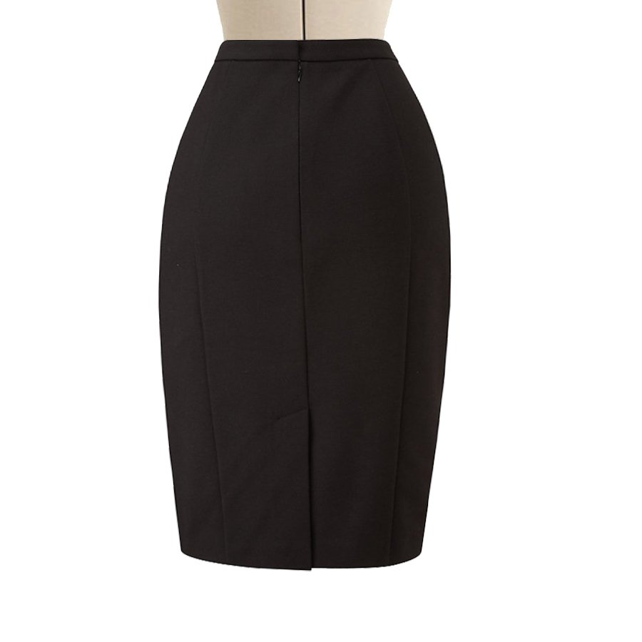 Black and White Pencil Skirt with front wrap | Elizabeth's Custom Skirts
