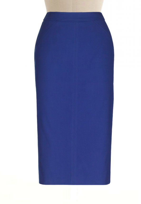 Cobalt Tall pencil skirt, Custom Handmade, Fully Lined – Elizabeth's ...