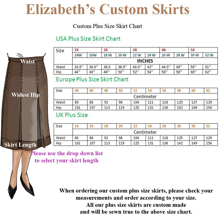 Ladies Pencil Dress/pencil skirt Standard size Chart US, Europe, UK ...