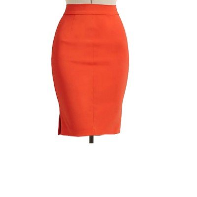 Burnt Orange Pencil Skirt With Side Split, Custom Fit, Handmade, Fully ...