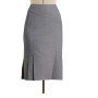 Grey Pencil Skirt with side Knife Pleats and panel cuts, Custom Fit ...