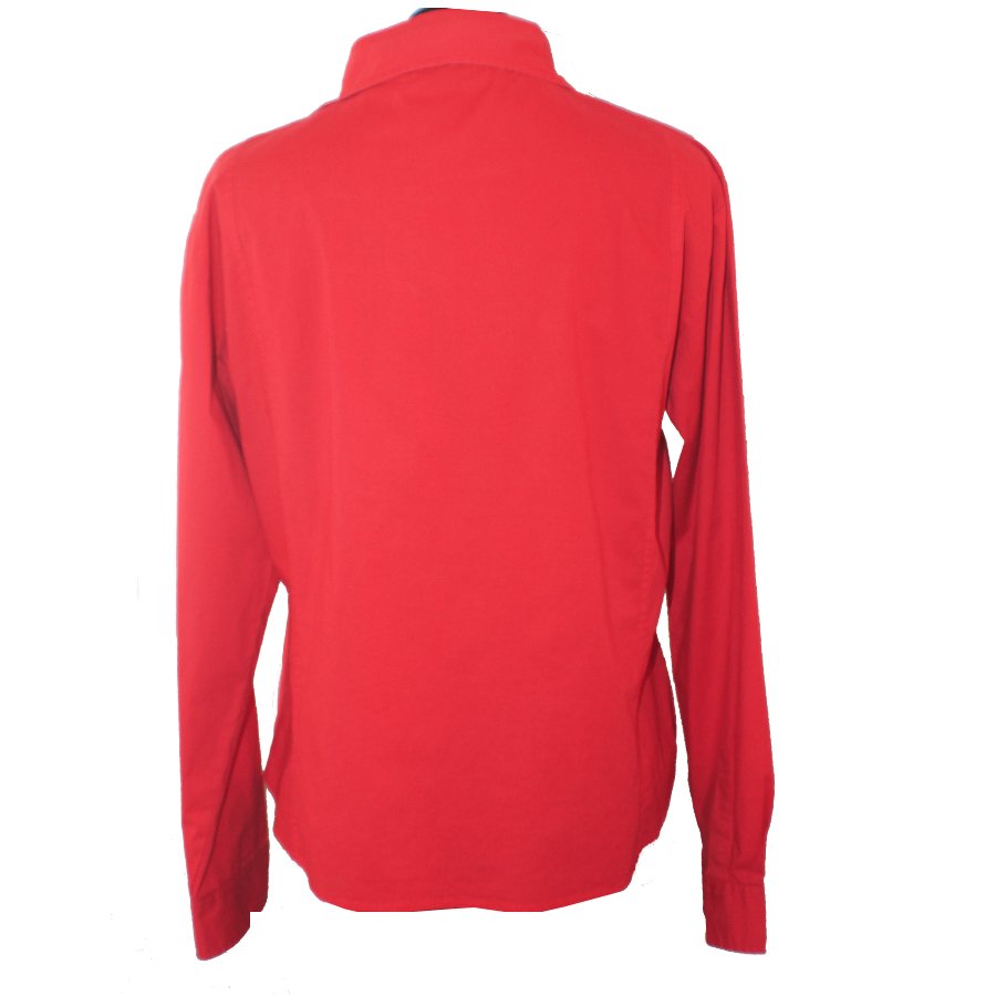 Red Cotton Shirt Blouse, Custom Fit, Handmade, Cotton Fabric ...