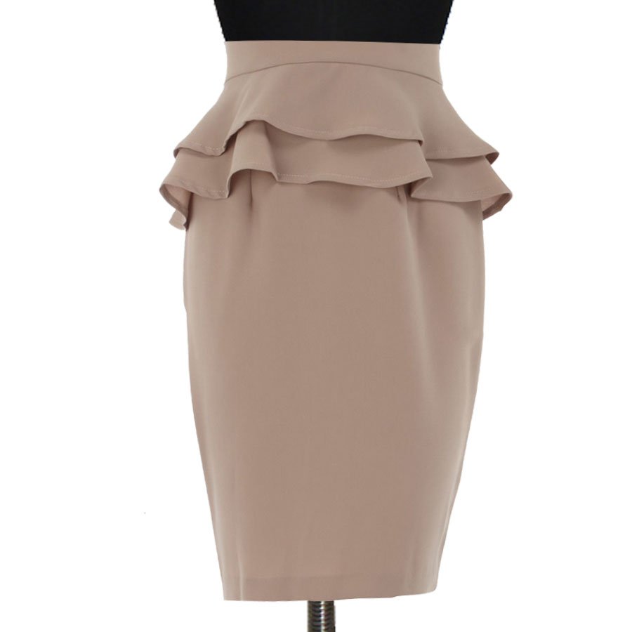 Plus Size Brown Peplum Pencil Skirt – Elizabeth's Custom Skirts