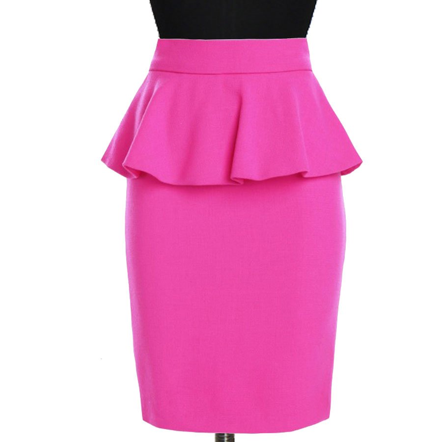 Plus Size Pink Peplum Pencil Skirt – Elizabeth's Custom Skirts