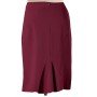 Wine Red Pencil Skirt with Back Ruffled kick pleat – Elizabeth's Custom ...