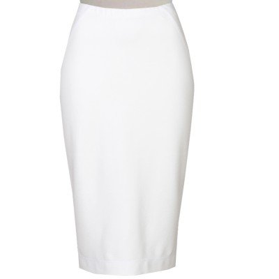 White Wool blend Diagonal cut wiggle Pencil skirt | Elizabeth's Custom ...