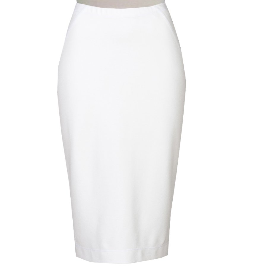 White Wool blend Diagonal cut wiggle Pencil skirt – Elizabeth's Custom ...