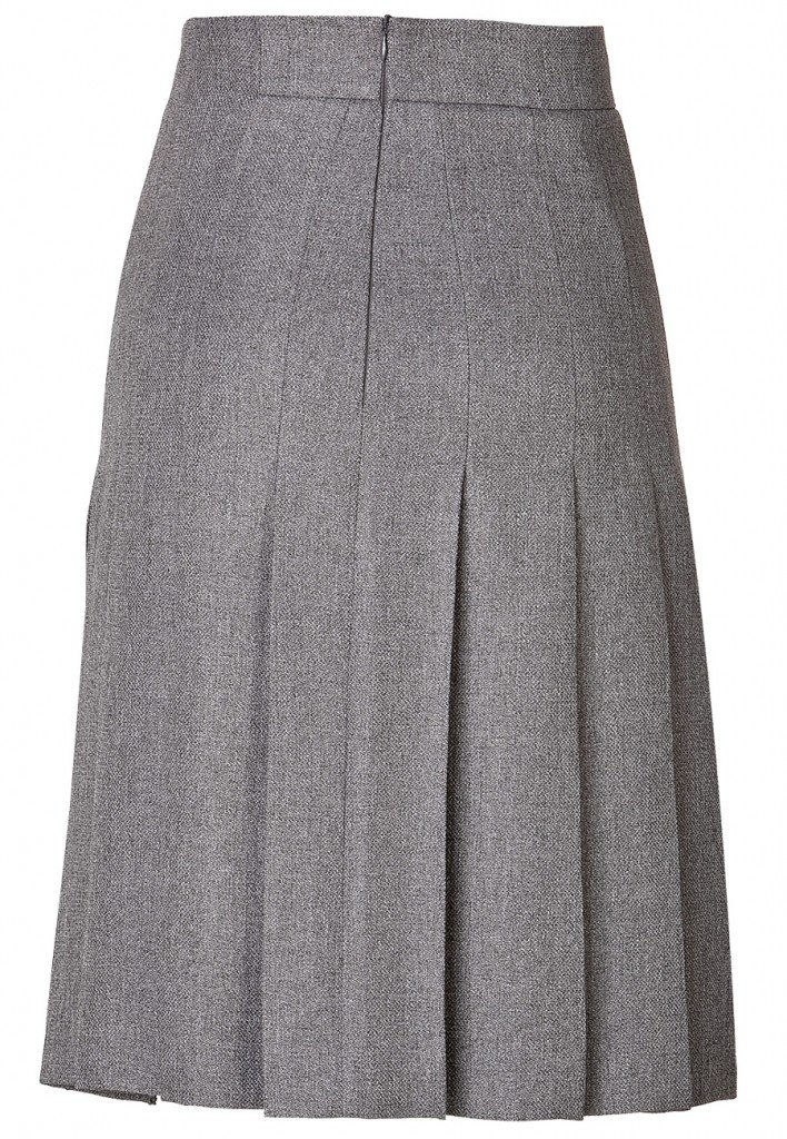 Plus Size Gray Wool Blend pleated skirt , Custom Fit, Fully Lined ...