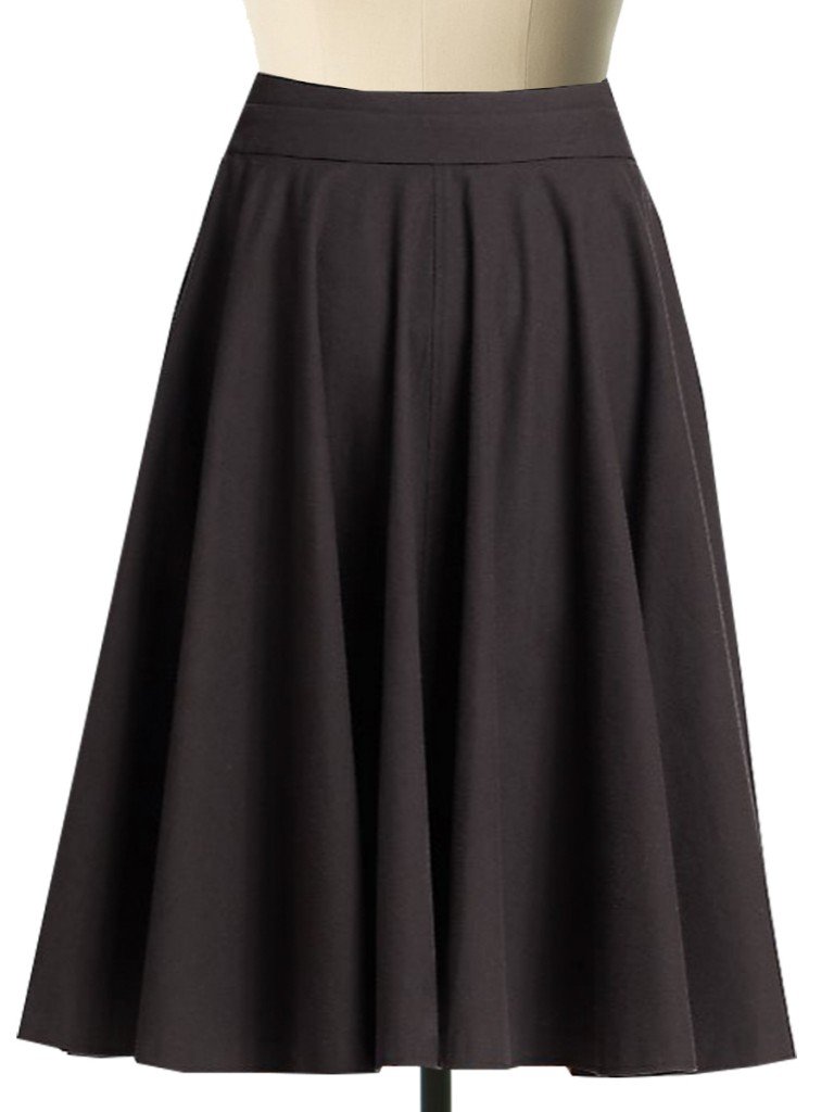 Polyester Blend Button Front Circular Skirt – Elizabeth's Custom Skirts