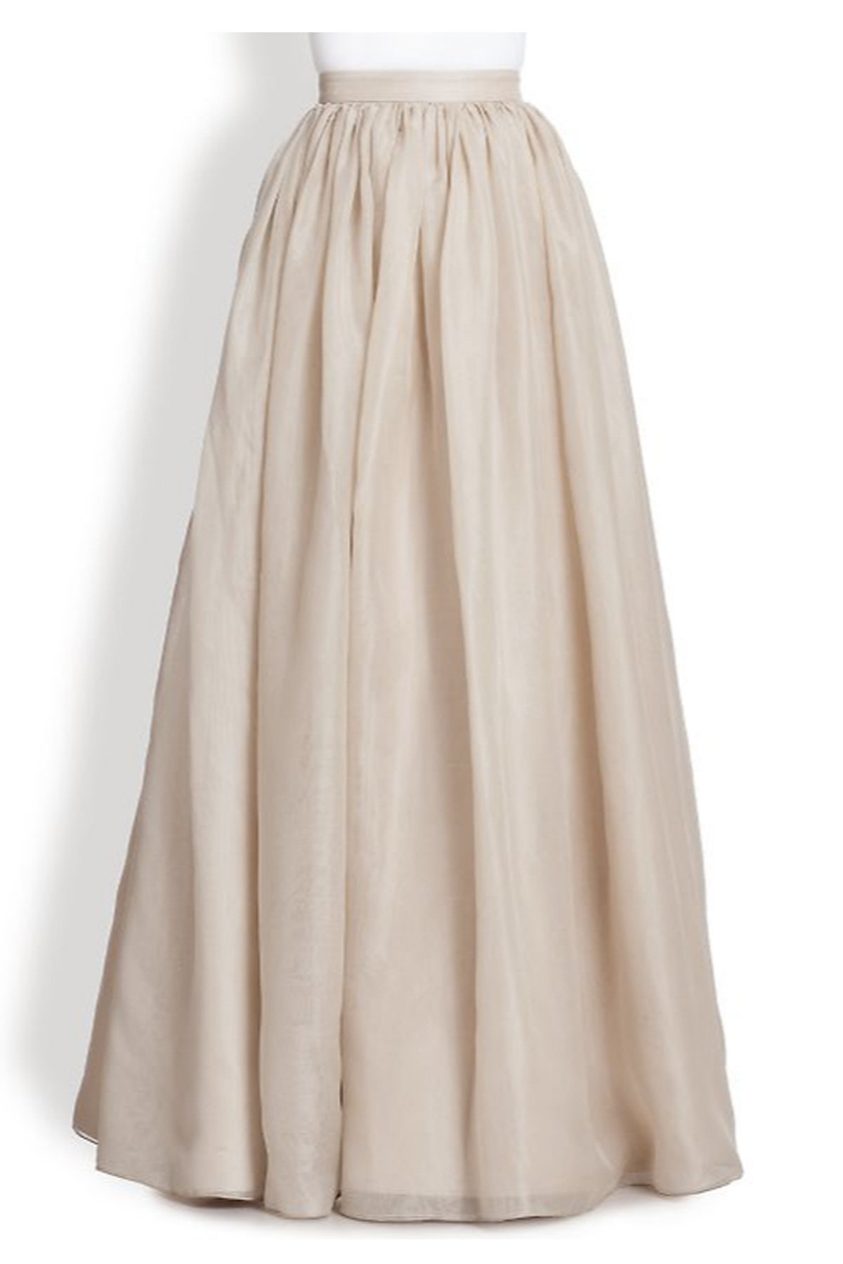 Plus Size Ivory Chiffon Off White Flowing Maxi Skirt – Elizabeth's