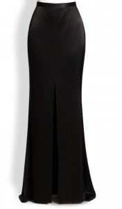 Black Satin Maxi Skirt with open Front Split – Elizabeth's Custom Skirts