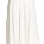 White Cotton Button Front Skirt pleated with yoke – Elizabeth's Custom ...