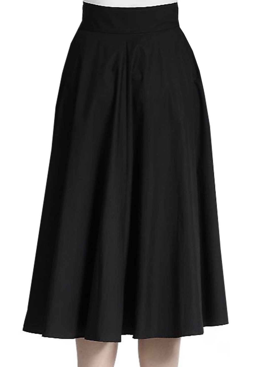 Black Flared Panelled Skirt, Custom Fit, Handmade, Fully Lined