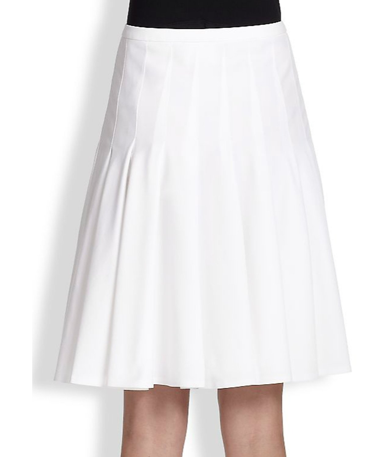 White Cotton Pleated self Yoke skirt – Elizabeth's Custom Skirts